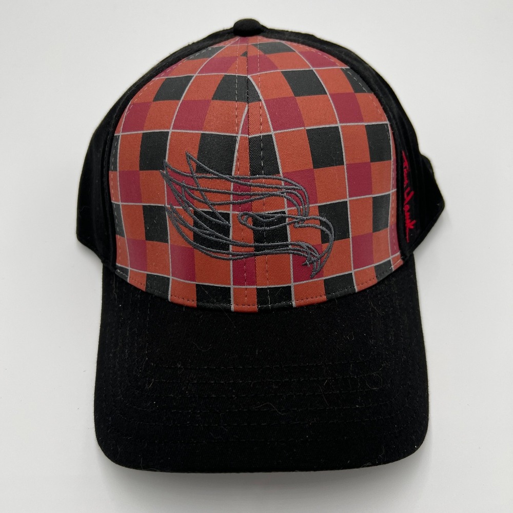 Tony‎ Hawk Checkered Eagle Logo Flexfit Hat Black Red S/M NWT New Skateboarding